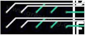 两个过孔间能过两根线的BGA出线，共用2个走线层