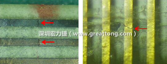 如果担心这个方法可能对弄断铜箔线路，也可以试着将铜箔线路旁没有铜箔的位置切开，然后试着撕开剥离外层护膜(cover film)，达到相同的目的