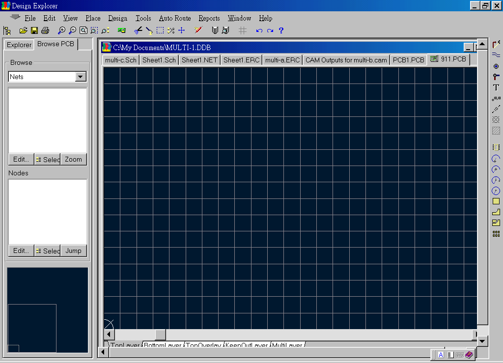 先预备一个PCB编辑环境，不必设置边界。