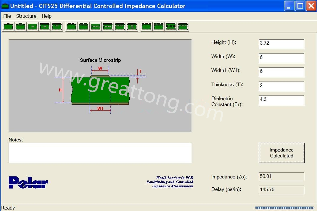 先确定单线阻抗再计算差分线阻抗