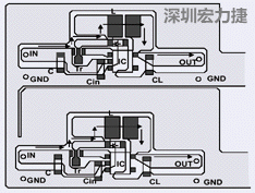 图2：升压电路的PCB设计示例。