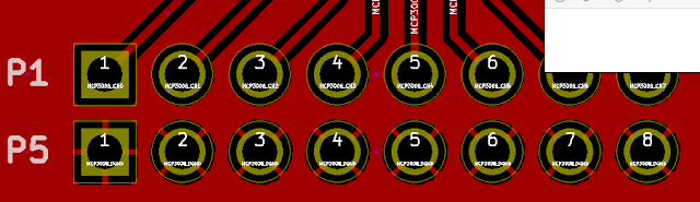 TOP层铺铺的状态，到下方排pad为GND，连接GND Copper zone 都是设定Thermal relief Pad