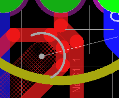 图28 双层手动布线?使用Shift +SPACEBAR来选择各种线的角度模式。